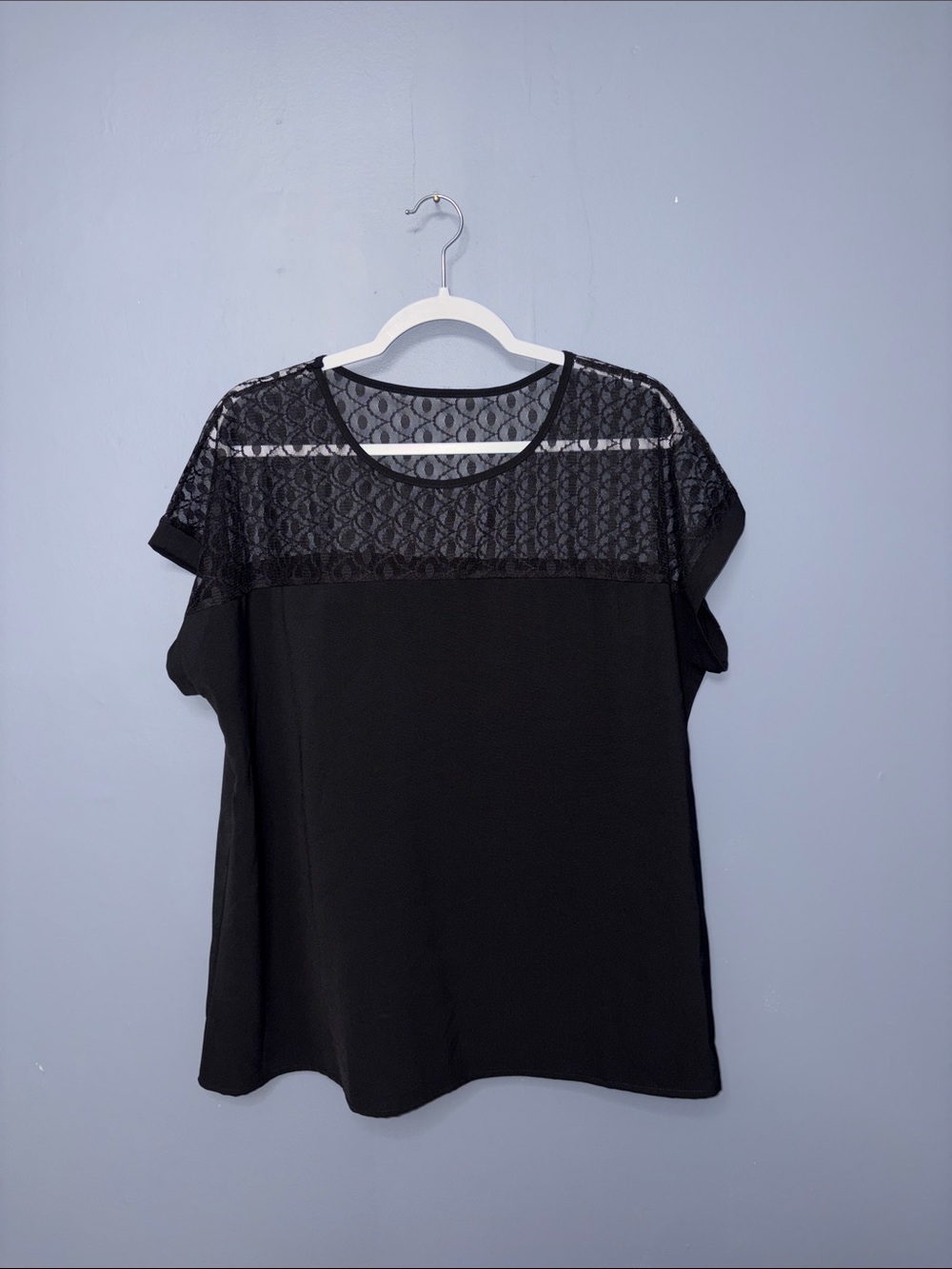 Black Mesh Blouse